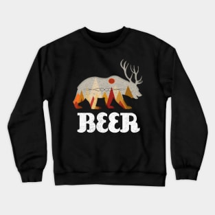 BEAR DEER FUNNY BEER Crewneck Sweatshirt